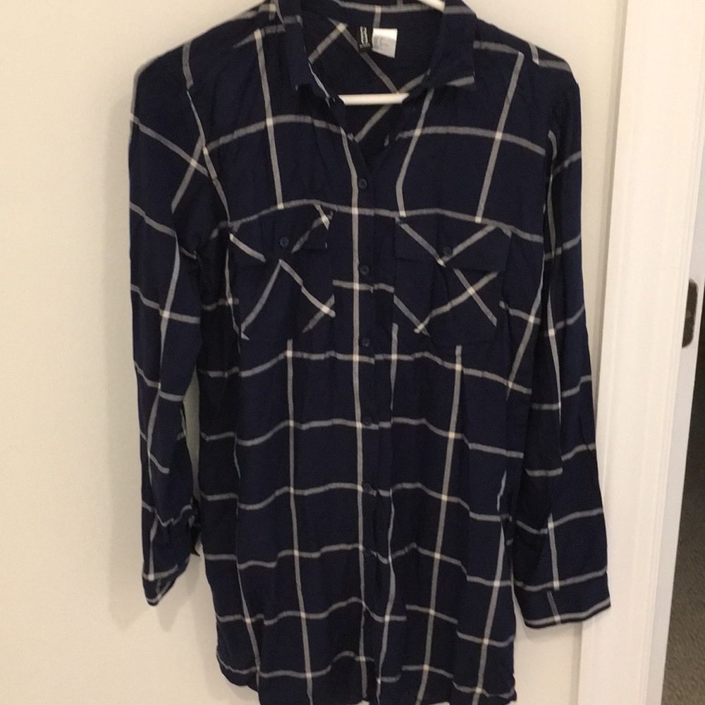 Woman’s plaid button down